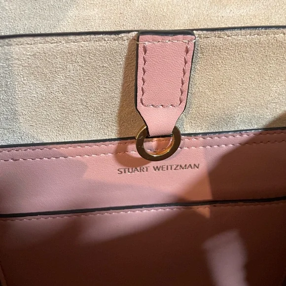 Stuart Weitzman Small Brielle Leather Backpack in Blush Pink display picture 3